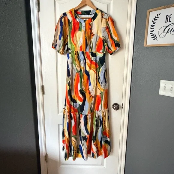 Anthropologie Maeve Suzannah Colorful Printed
V Neck Maxi Dress, small - Picture 2 of 11